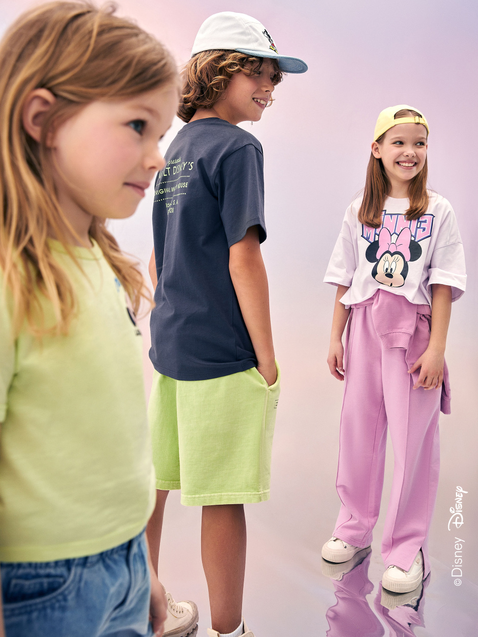 Укороченная футболка с принтом Disney Minnie Mouse для девочек, фото - 1