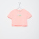 Укороченная футболка с принтом для девочек, цвет персиковый