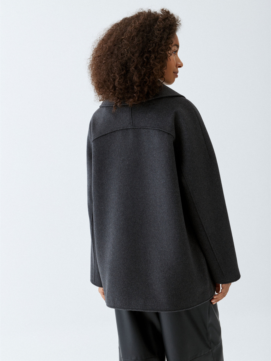Короткое шерстяное пальто с содержанием кашемира, фото - 6