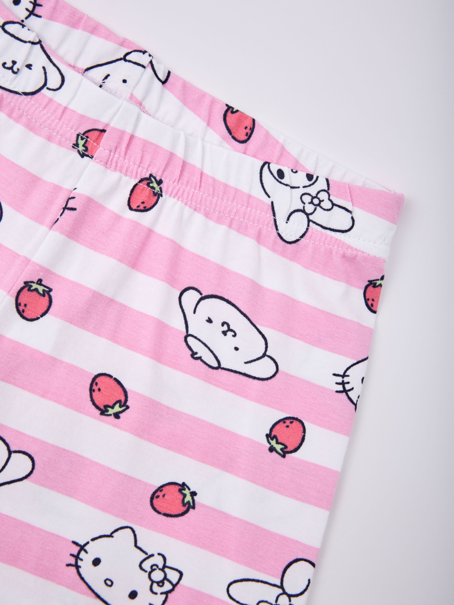 Трикотажная пижама с принтом Hello Kitty для девочек, фото - 3