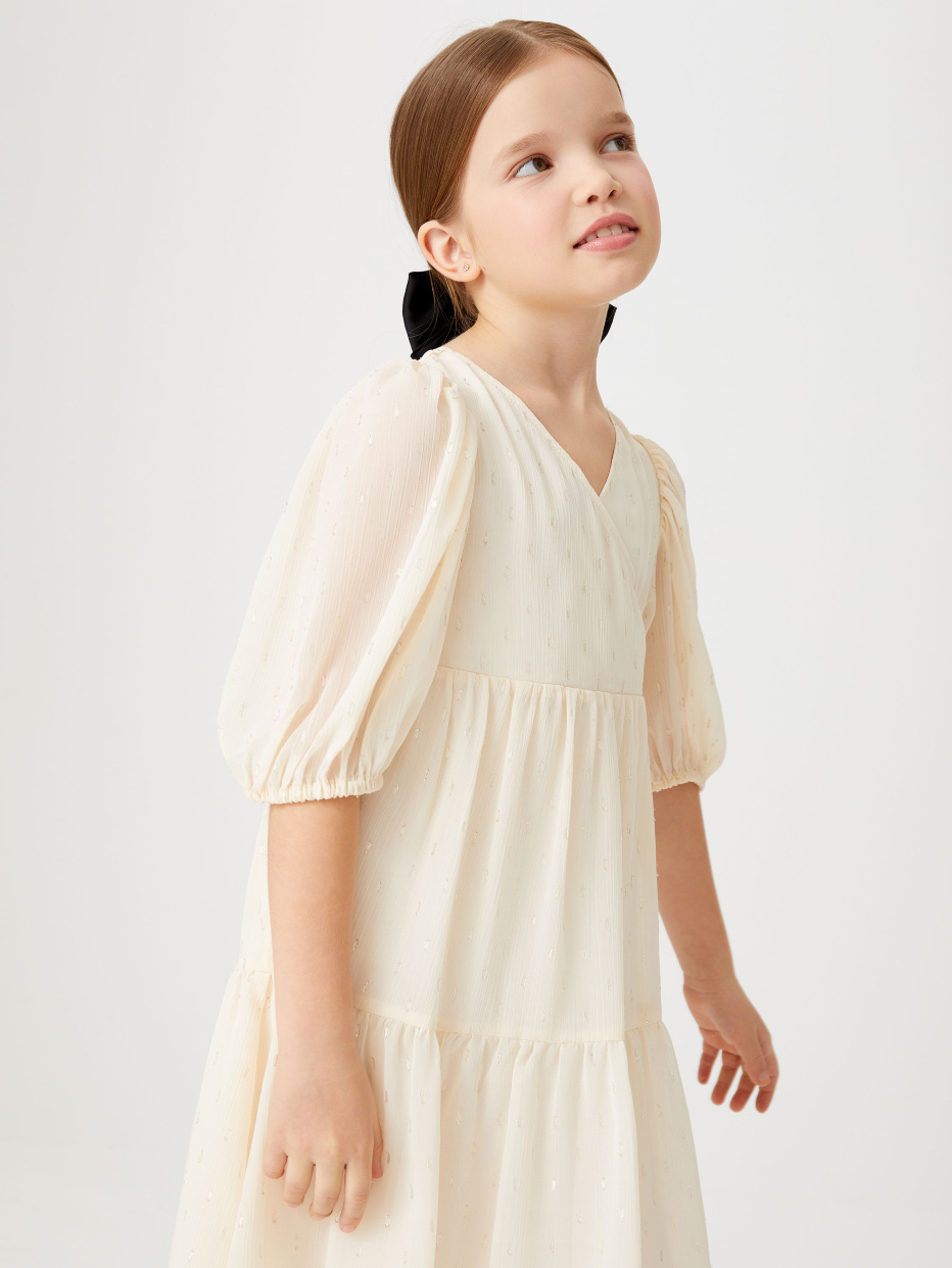 Ярусное платье с вышивкой плюмети для девочек, фото - 6