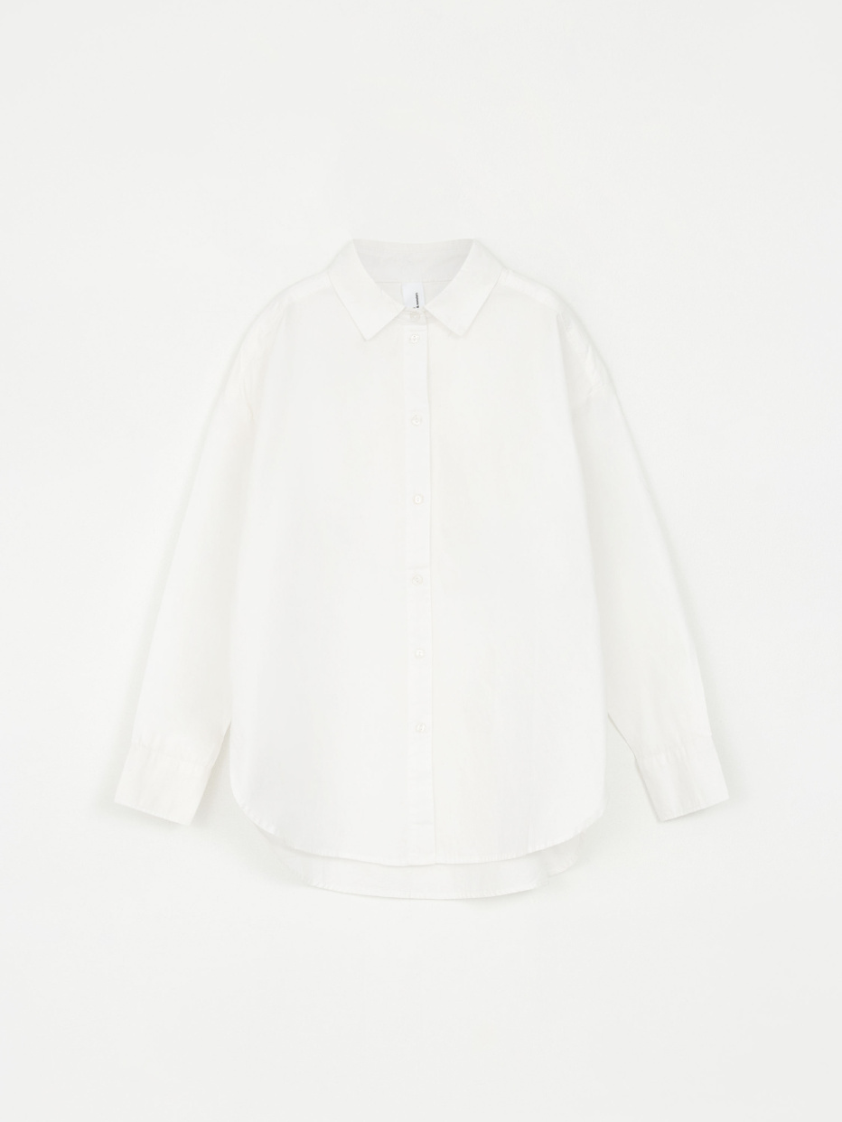 Белая рубашка оверсайз для девочек, фото - 1