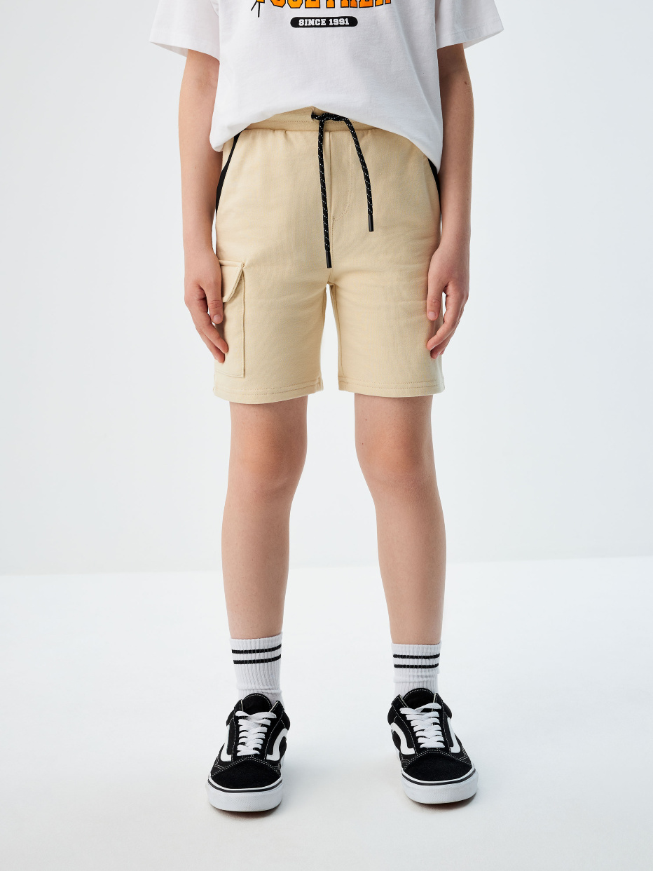 Трикотажные шорты с накладным карманом для мальчиков, фото - 2