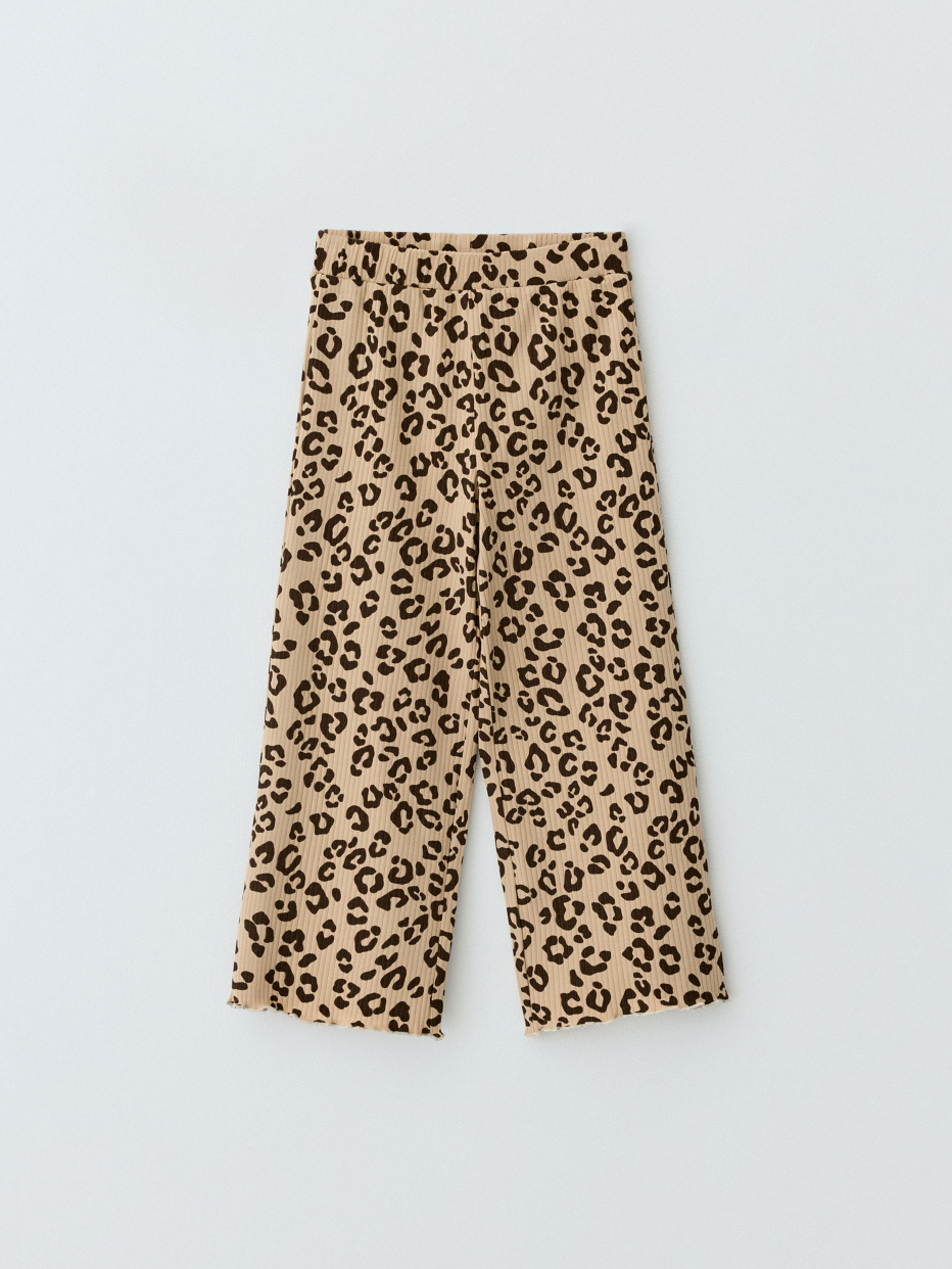 Широкие леопардовые брюки для девочек, фото - 3