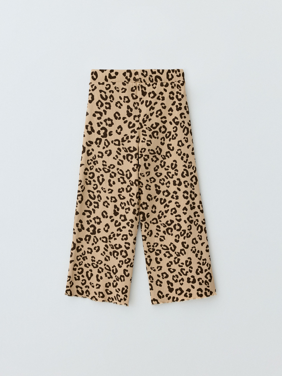 Широкие леопардовые брюки для девочек, фото - 4