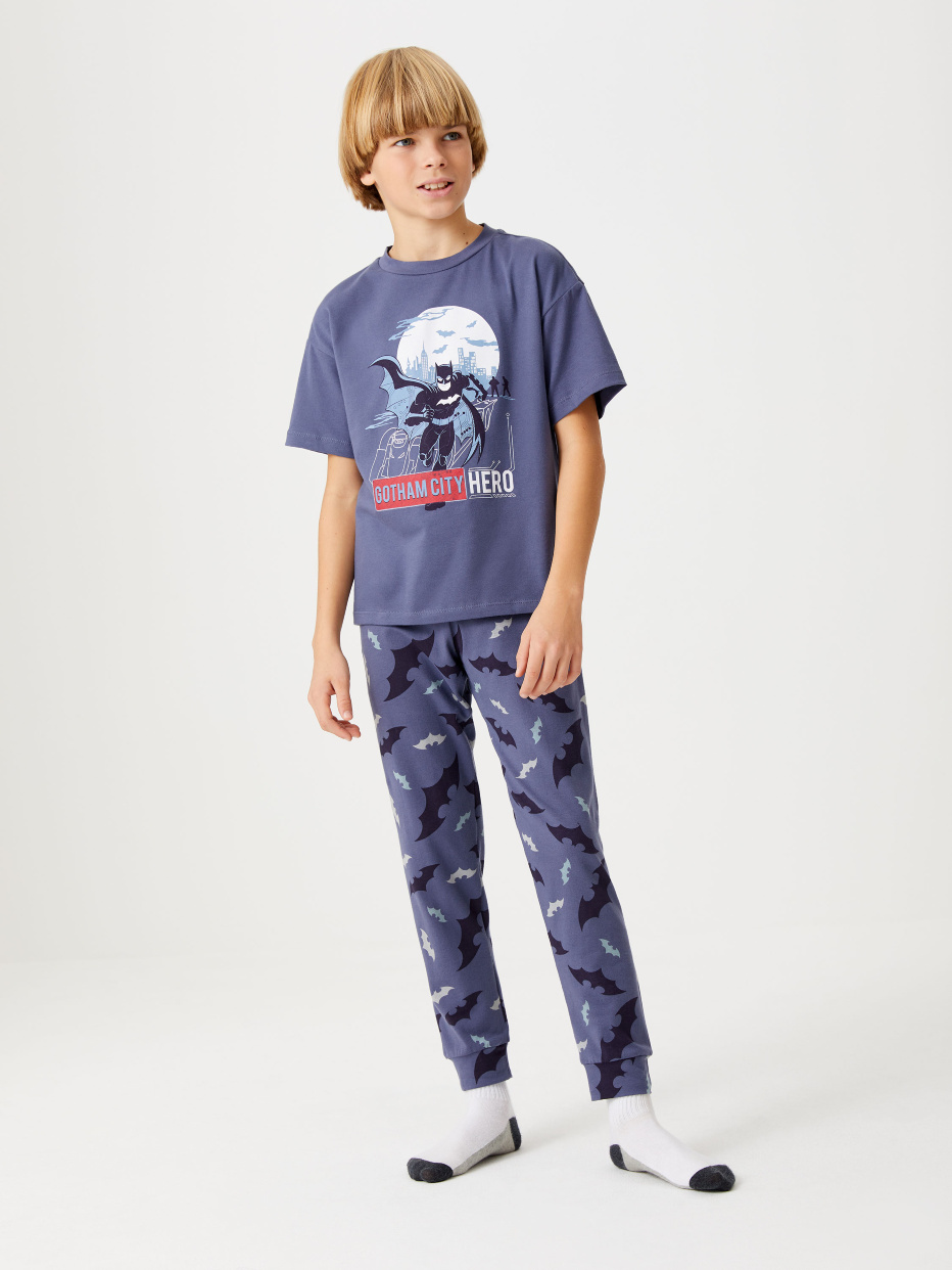 Трикотажная пижама с принтом Batman для мальчиков, фото - 1