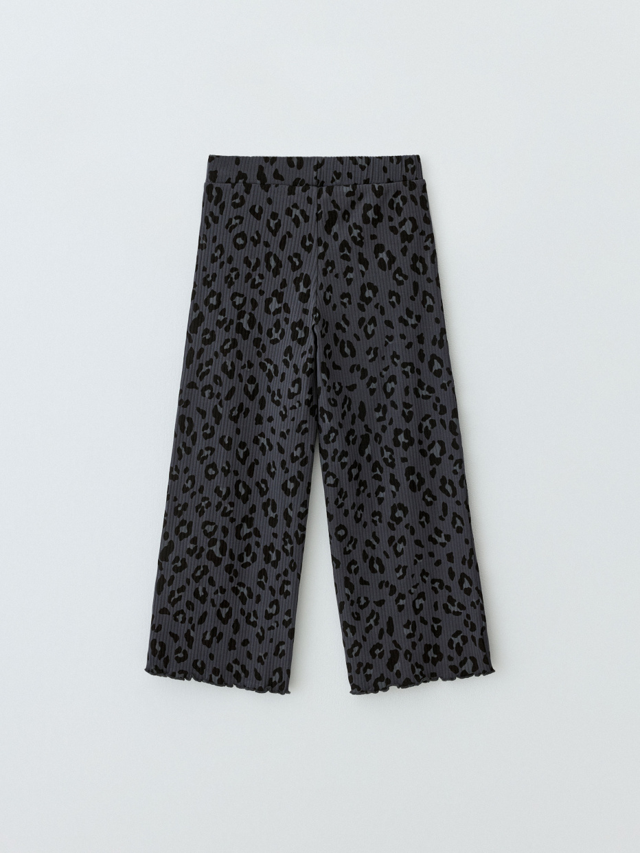 Широкие леопардовые брюки для девочек, фото - 4