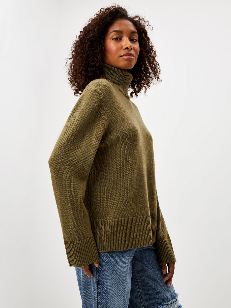 Вязаный свитер из смесовой шерсти, фото - 7