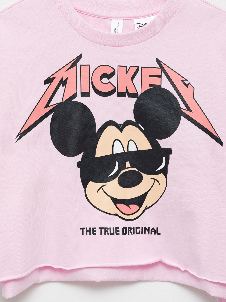 Укороченная футболка с принтом Disney Mickey Mouse для девочек, фото - 3