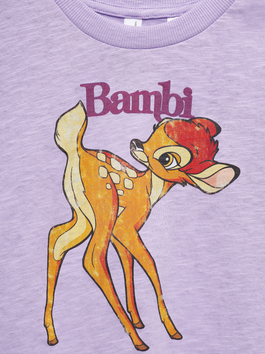 Футболка с принтом Disney Bambi для девочек, фото - 2