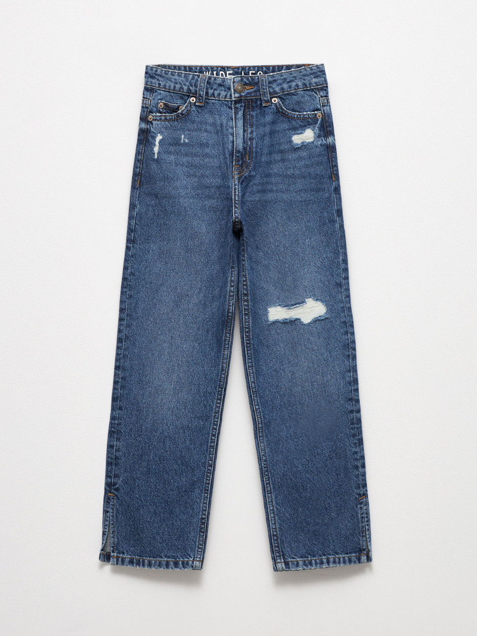 Рваные широкие джинсы для девочек, фото - 1