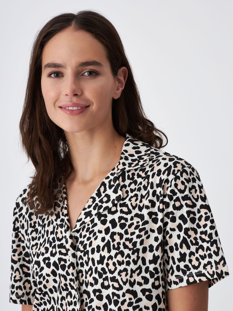 Трикотажная пижама с леопардовым принтом, фото - 5