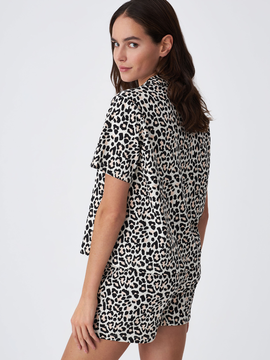 Трикотажная пижама с леопардовым принтом, фото - 2