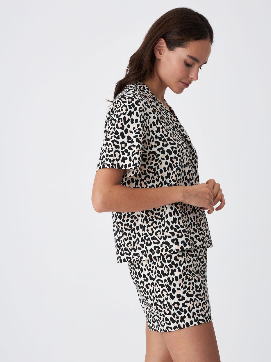 Трикотажная пижама с леопардовым принтом, фото - 4