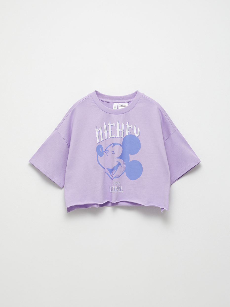 Укороченная футболка с принтом Disney Mickey Mouse для девочек, фото - 3