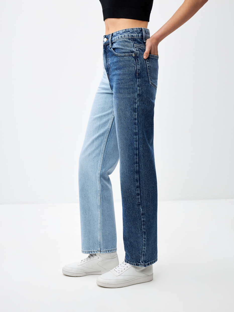 Двухцветные прямые джинсы, фото - 3