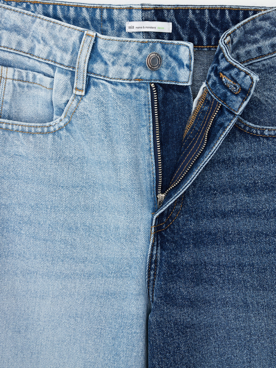 Двухцветные прямые джинсы, фото - 9