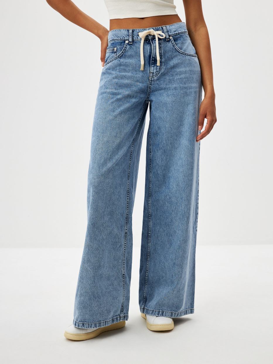 Широкие джинсы со шнурком в поясе, фото - 2