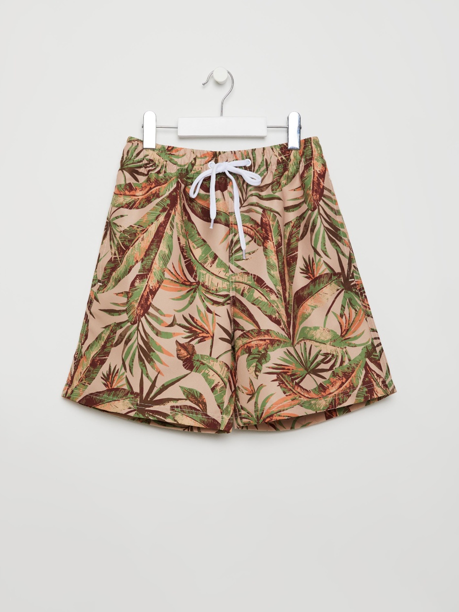 Пляжные шорты с тропическим принтом для мальчиков, фото - 1