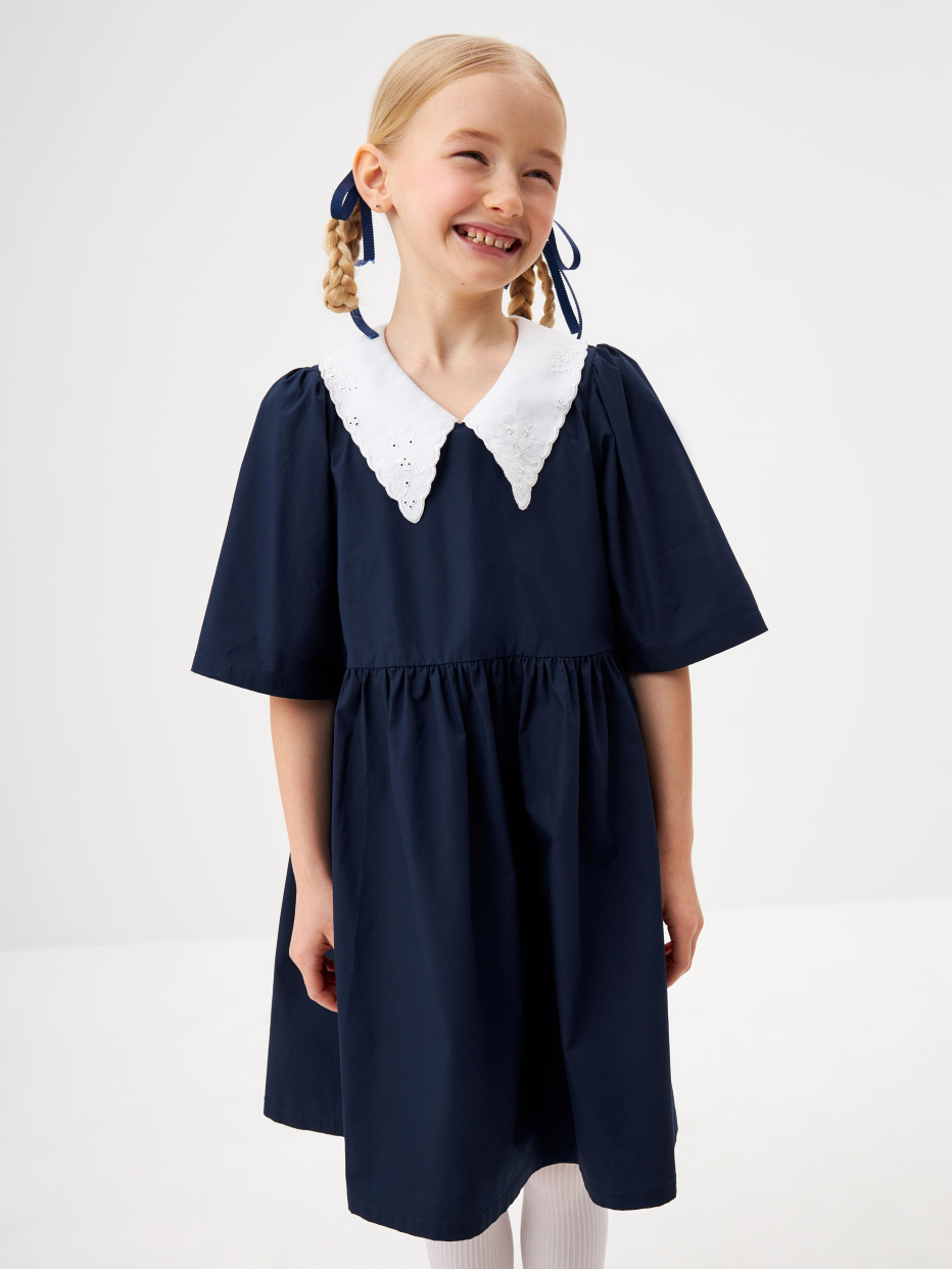 Платье с воротником из шитья для девочек, фото - 1