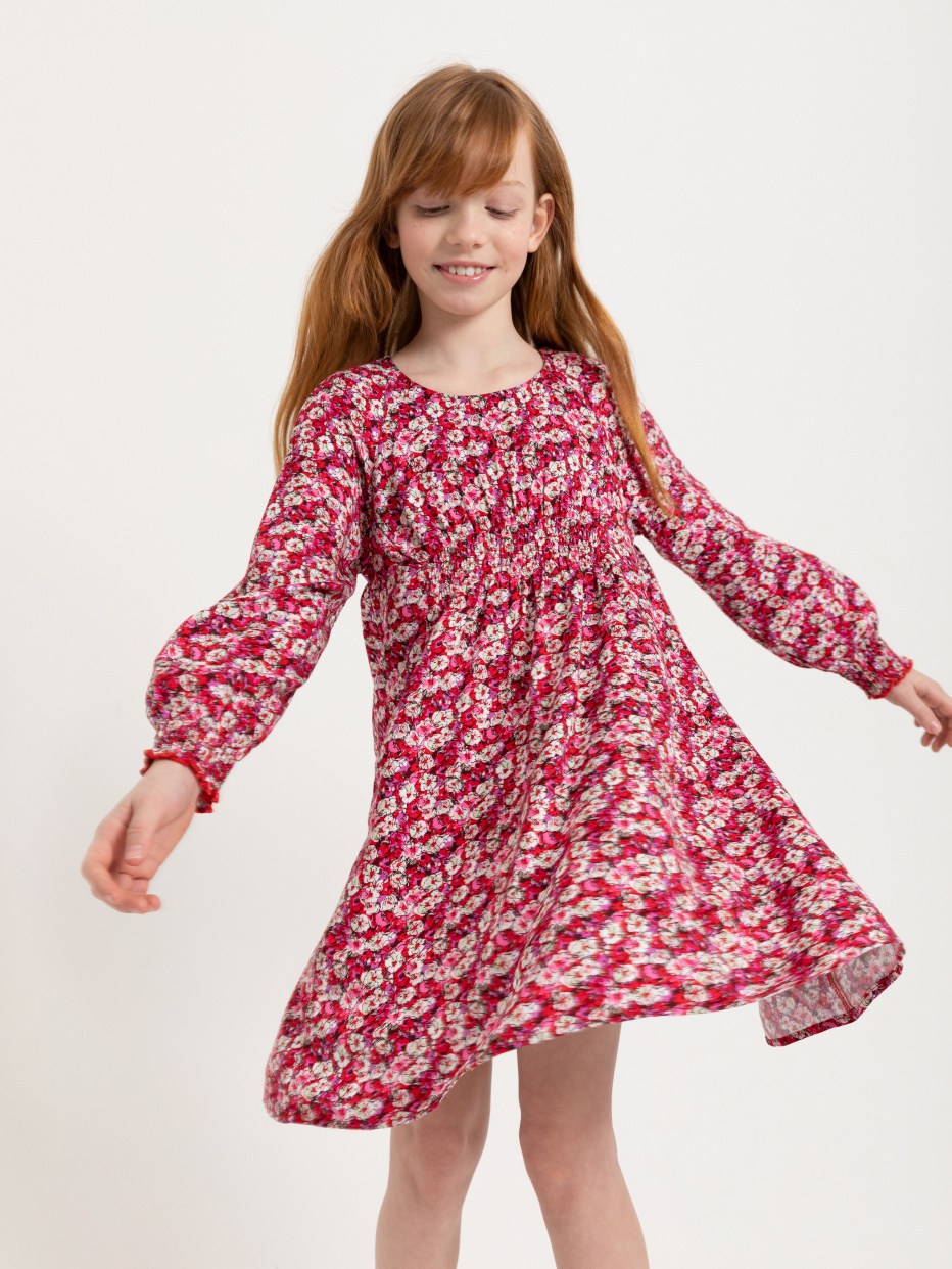 Платье с цветочным принтом для девочек, фото - 1