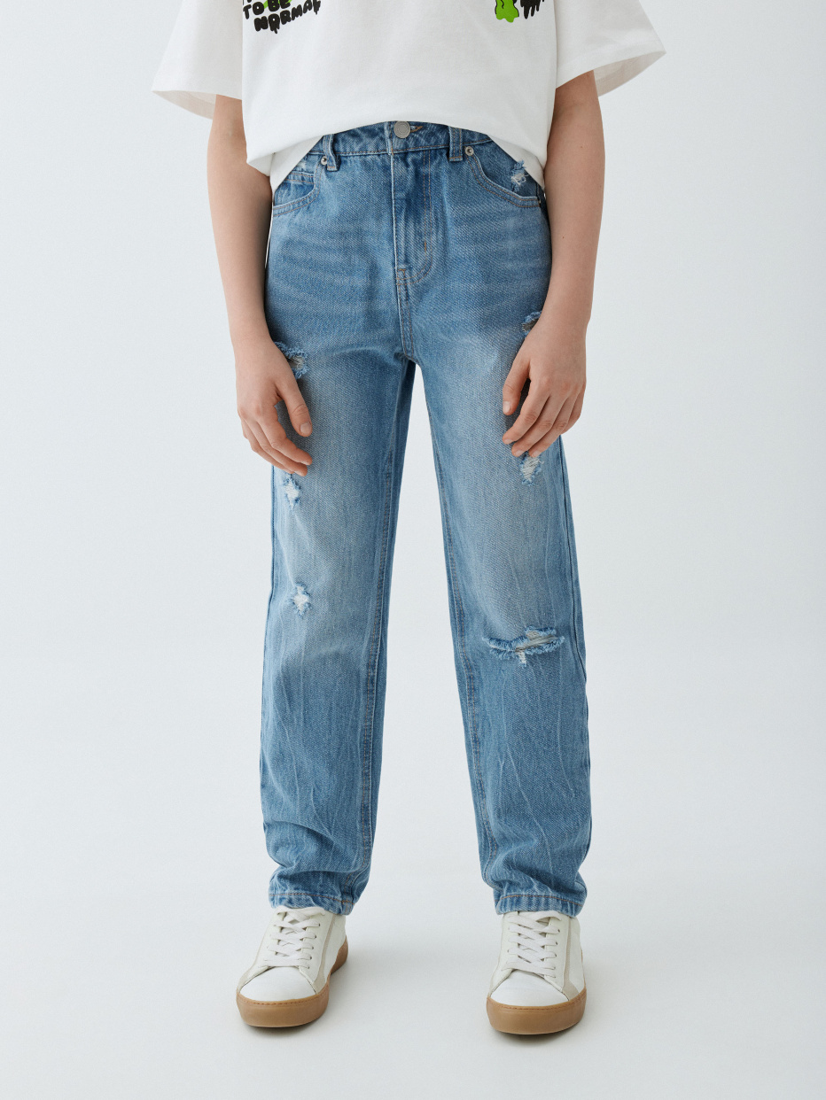 Рваные джинсы Relaxed fit для мальчиков, фото - 2