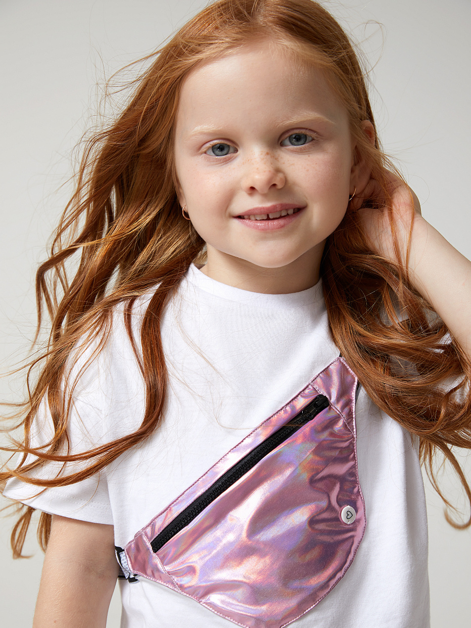 футболка для девочек с карманом в виде сумки, фото - 1
