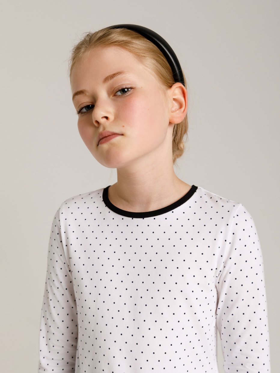 Трикотажная блузка с баской для девочек, фото - 4