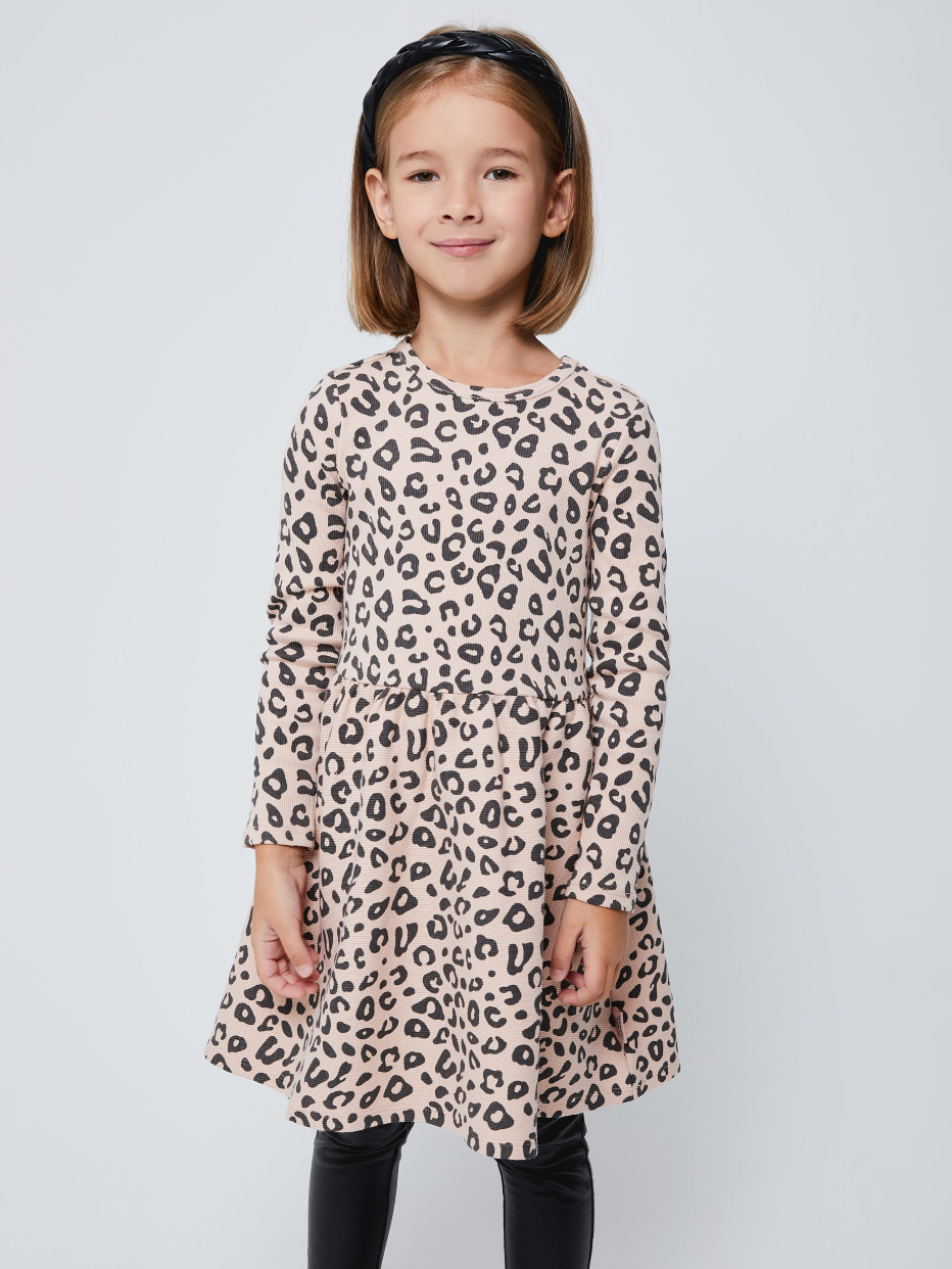 Платье с леопардовым принтом для девочек, фото - 2