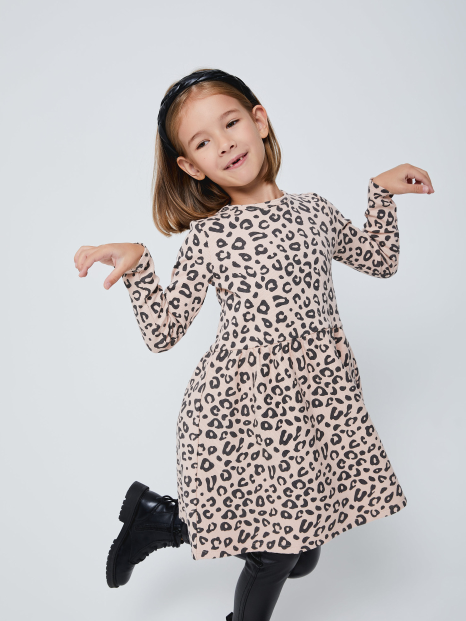Платье с леопардовым принтом для девочек, фото - 3