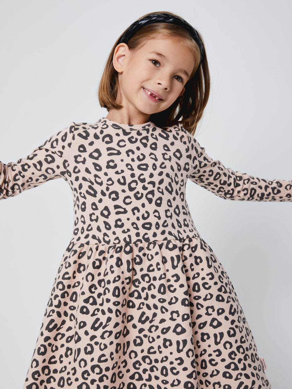 Платье с леопардовым принтом для девочек, фото - 4