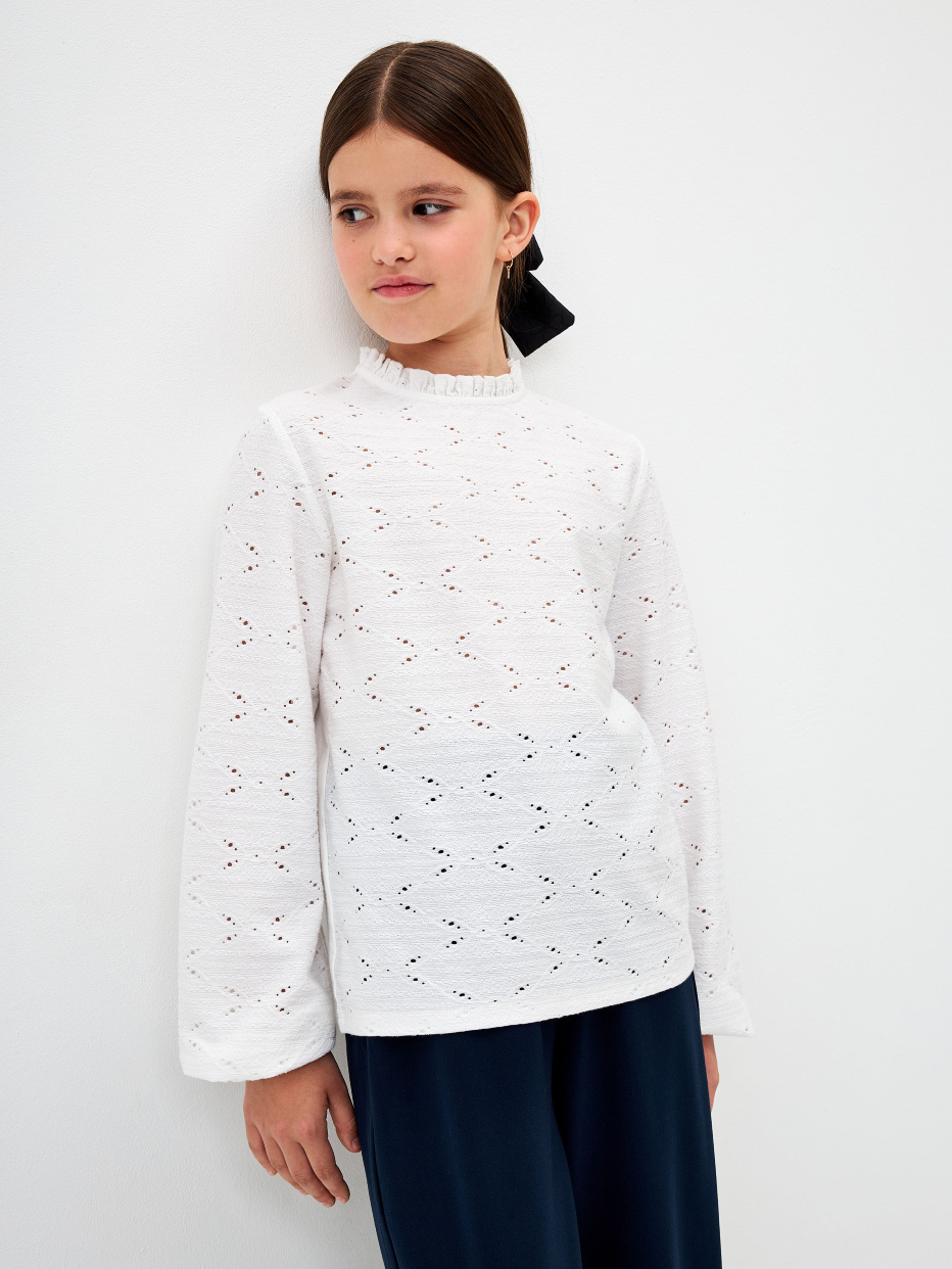 Нарядная трикотажная блузка для девочек, фото - 1