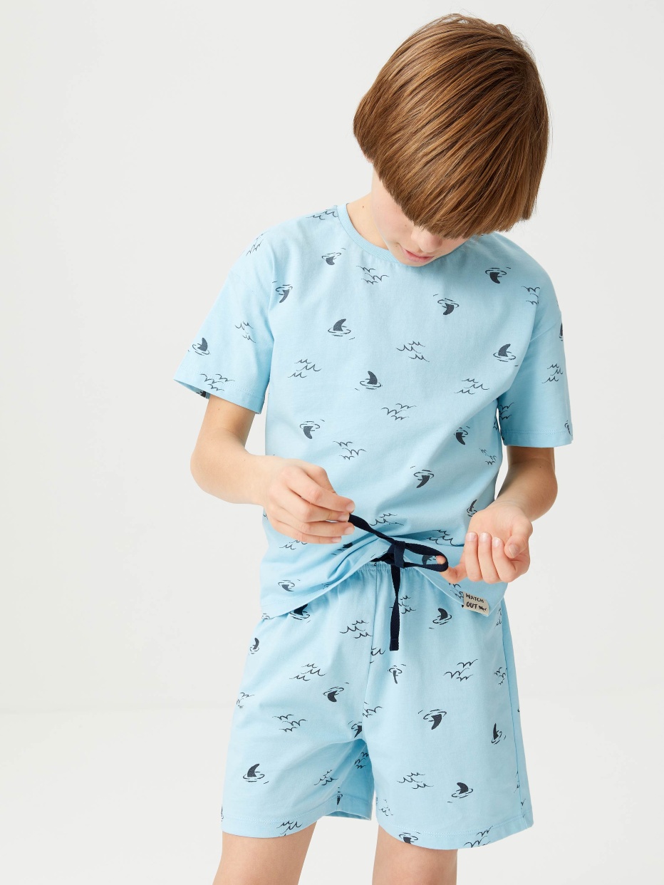 Трикотажная пижама с принтом для мальчиков, фото - 9