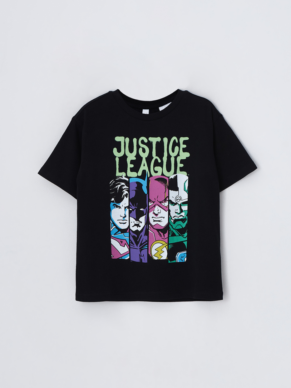Черная футболка с супергероями DC Лига справедливости для мальчиков, фото - 2