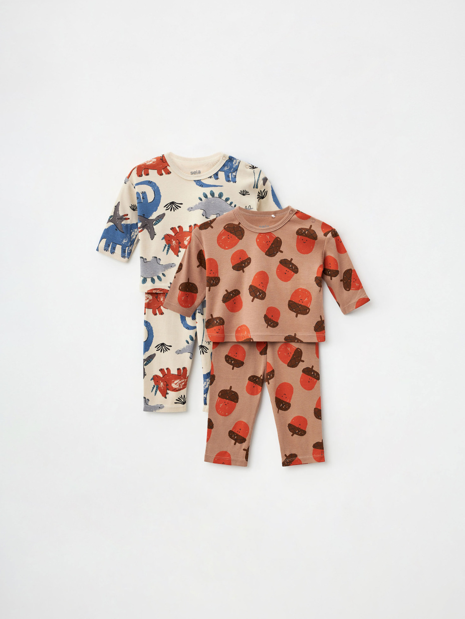 Трикотажная пижама с принтом для малышей (2 шт.), фото - 1