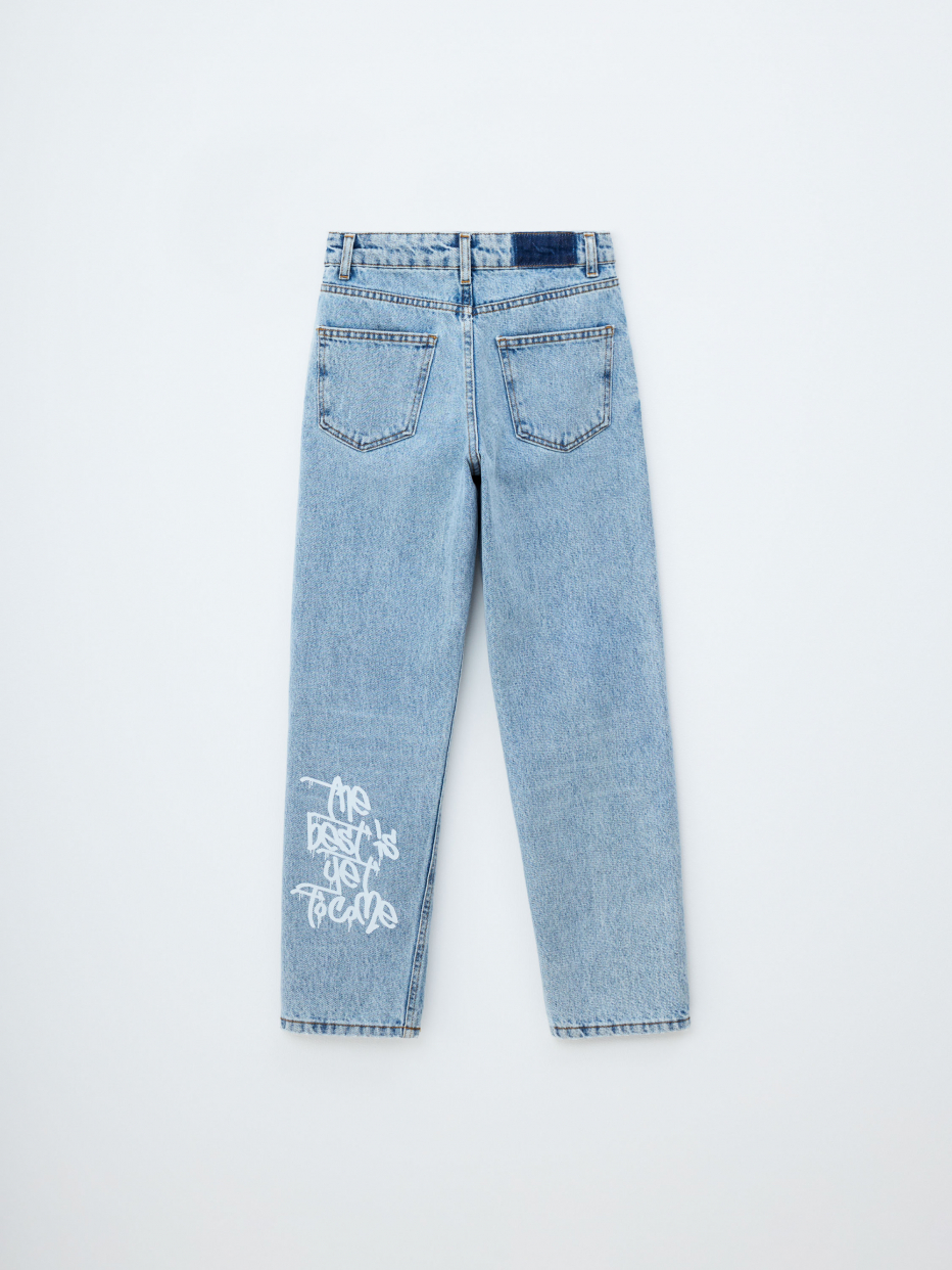 Рваные джинсы Loose Fit с принтом для мальчиков, фото - 4