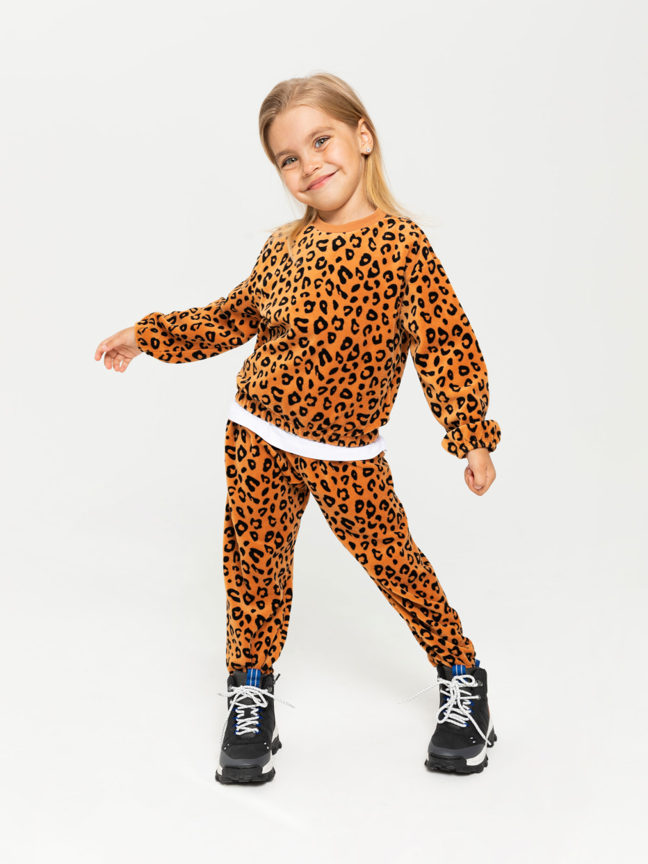 Свитшот с леопардовым принтом для девочек, фото - 2