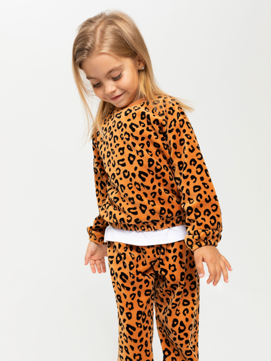 Свитшот с леопардовым принтом для девочек, фото - 5