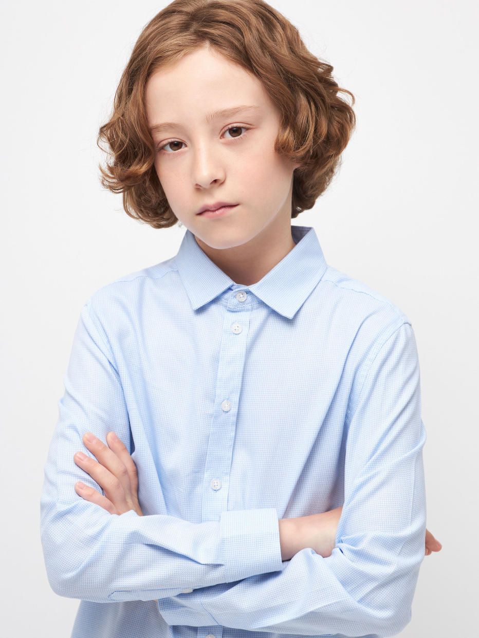 Школьная рубашка из фактурной ткани для мальчиков, фото - 6