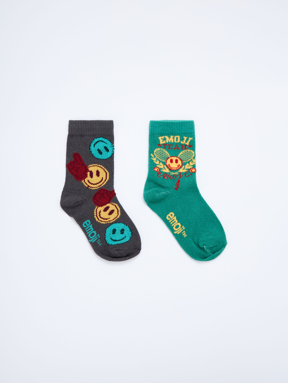 Набор из 2 пар носков Emoji для мальчиков, фото - 1