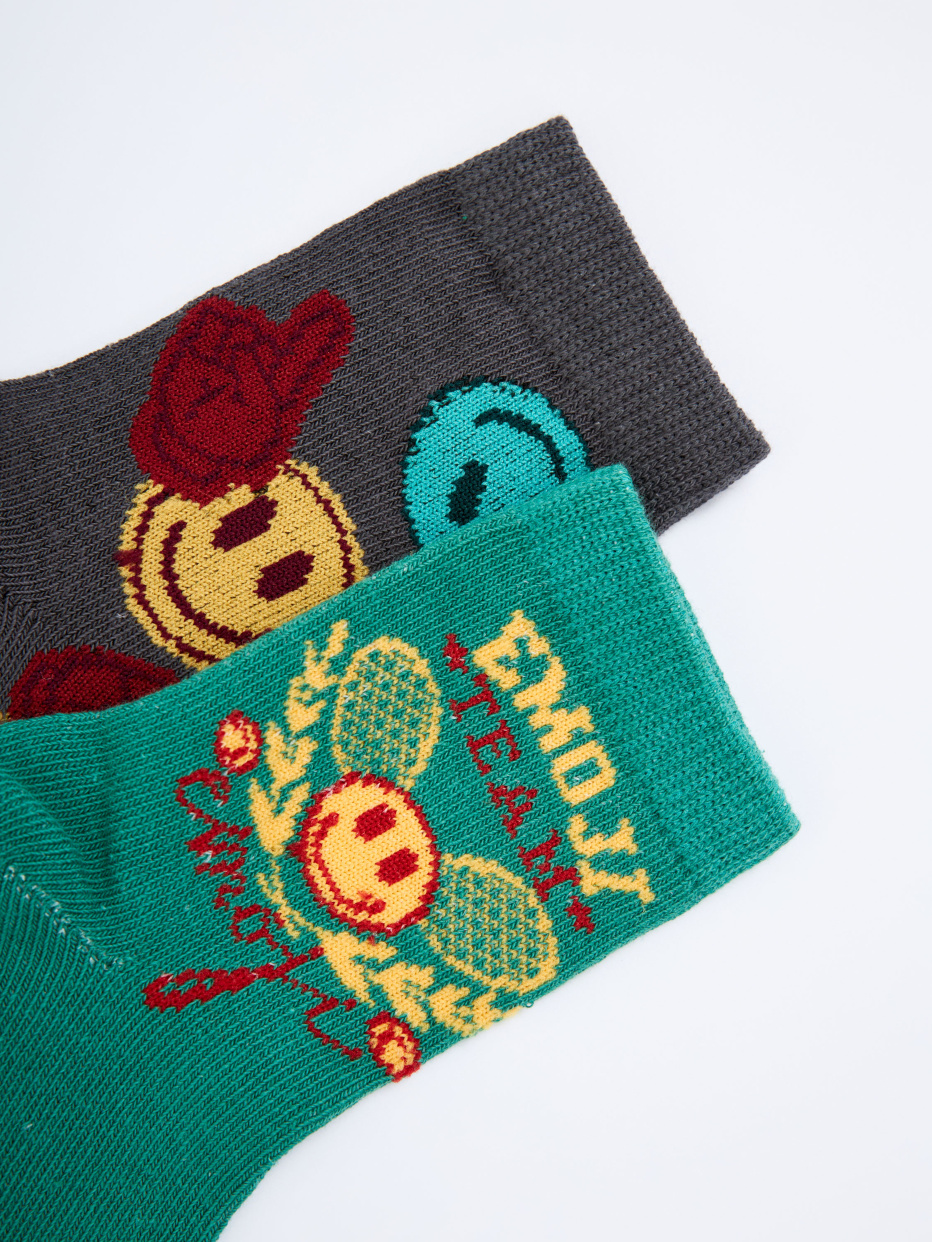 Набор из 2 пар носков Emoji для мальчиков, фото - 2