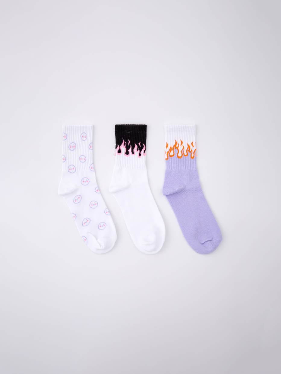 Набор из 3 пар носков с принтом для девочек, фото - 1
