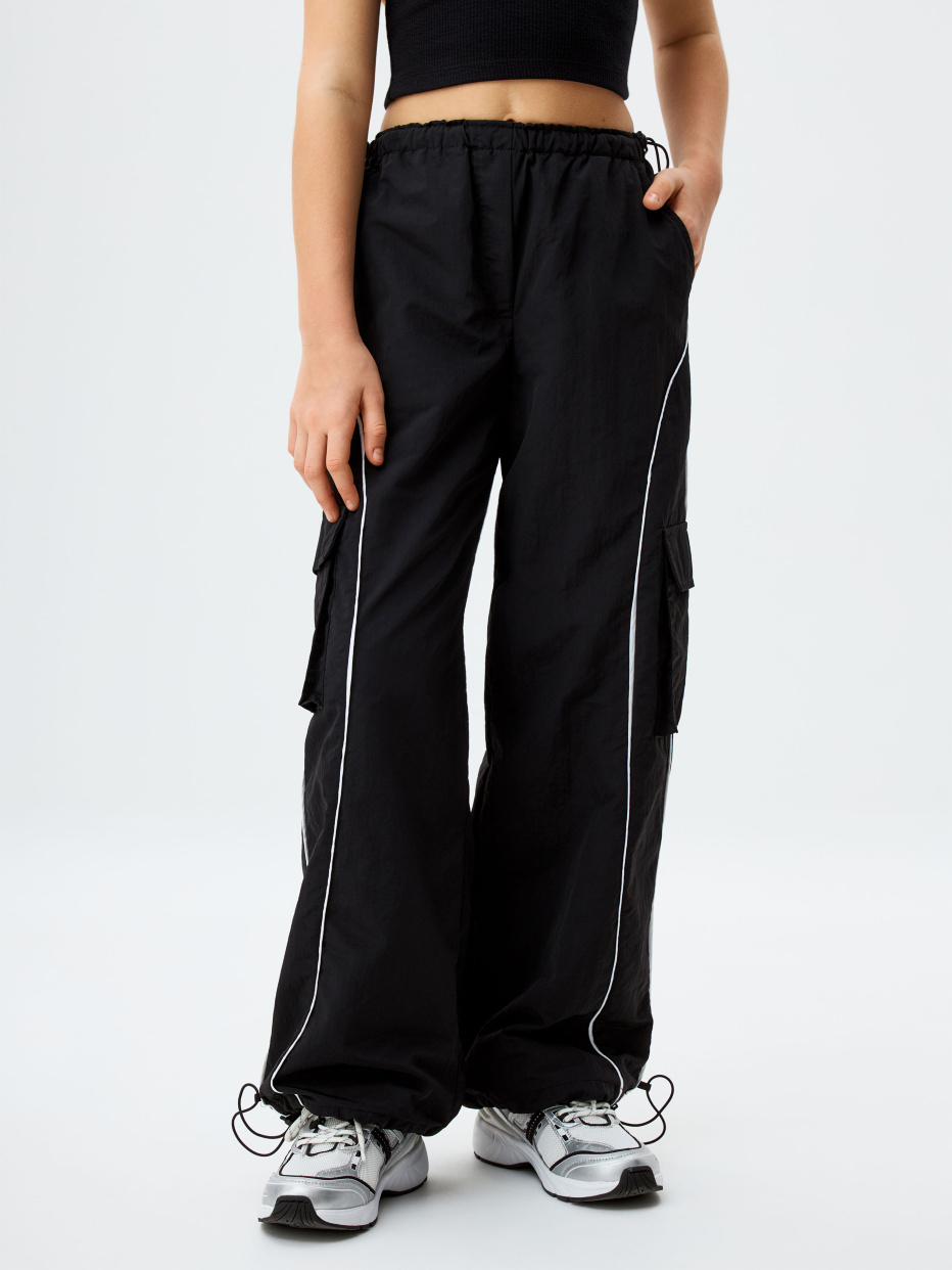 Нейлоновые брюки карго на подкладке для девочек, фото - 2