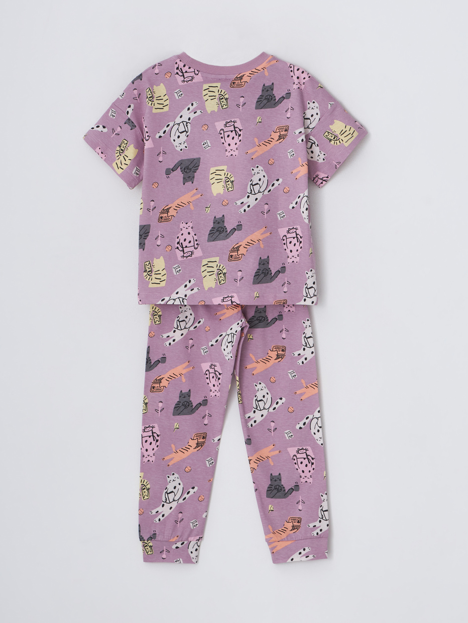Пижама с принтом для девочек, фото - 3