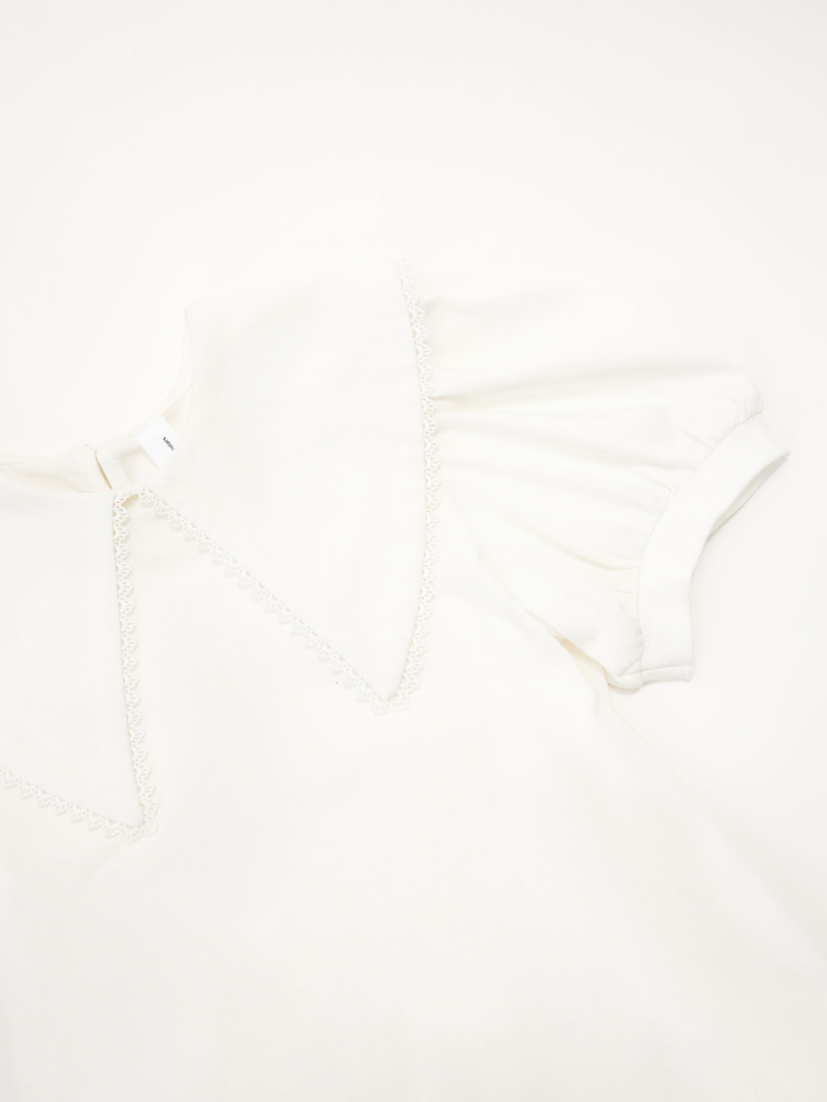 Трикотажная блузка с рукавами-фонариками для девочек, фото - 4