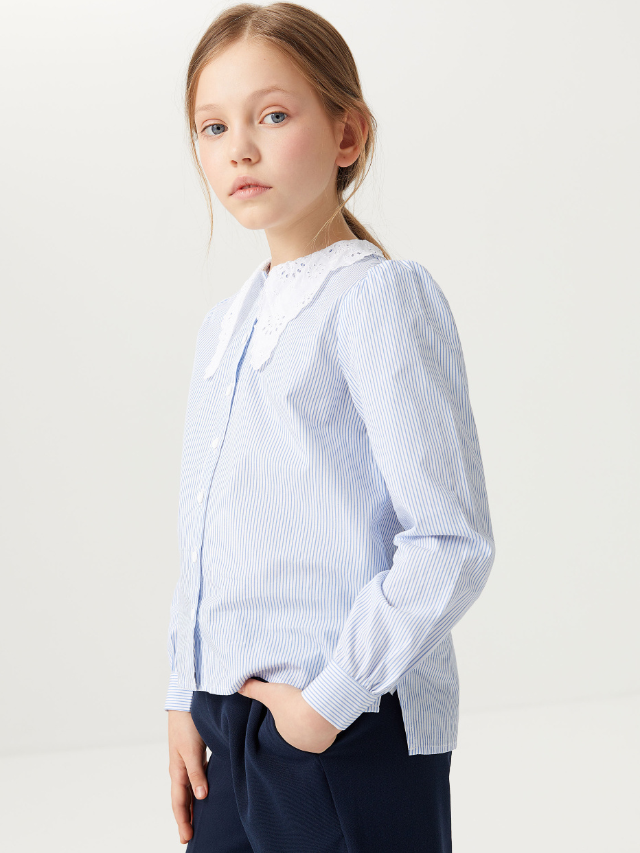 Блузка с кружевным воротником для девочек, фото - 6