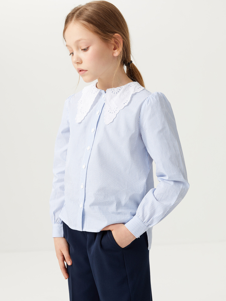 Блузка с кружевным воротником для девочек, фото - 7