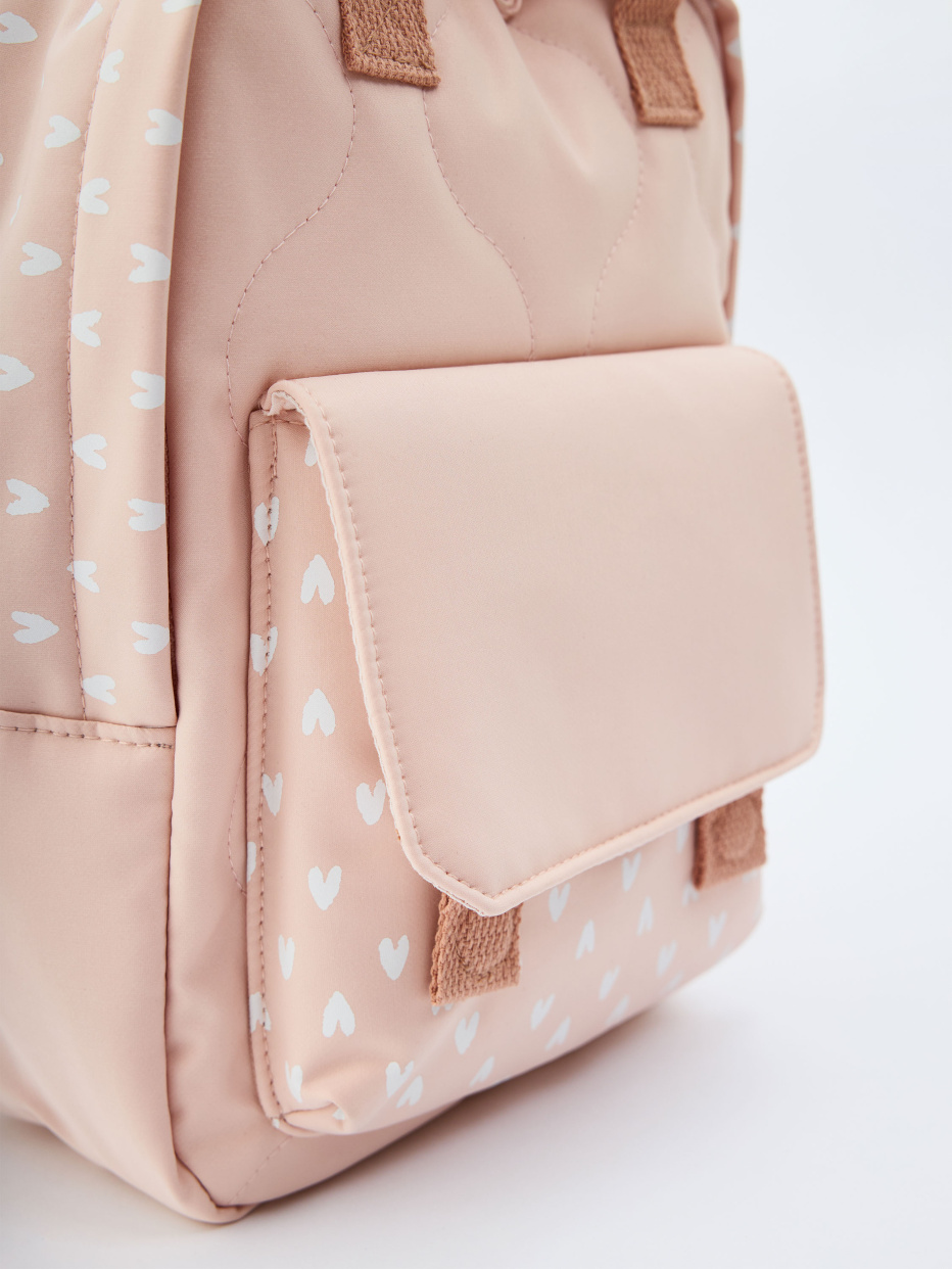 Розовый рюкзак с принтом для девочек, фото - 4