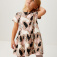 Трикотажное платье с принтом для девочек, цвет капучино