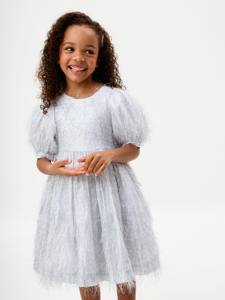 Нарядное белое платье из органзы для девочек, фото - 1